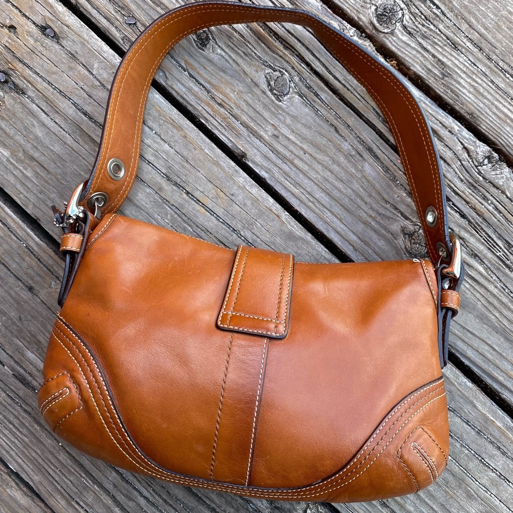 Vintage Y2K Coach Legacy F10188 British Tan Leather Small Hobo Bag - Picture 7 of 10